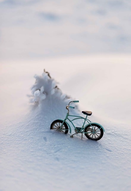 zimowy trening na rowerze