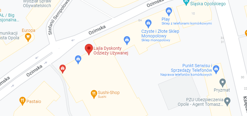 ciucholandy Opole dyskont odzieży używanej mapa